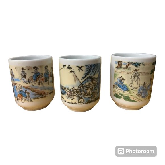 Korean famous painter, Shin Yun-bok, Soju Ceramic Set - Picture 3 of 5